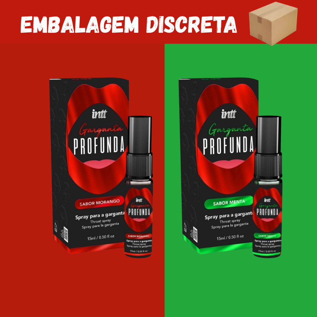 Garganta Profunda Intt - Sabor Morango, Menta ou Canela.