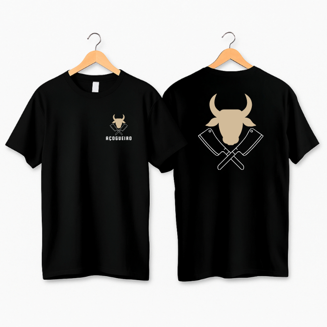 Camiseta Uniforme Profissional Açougueiro Masculina Para Trabalho Diário em Açougue Mercado