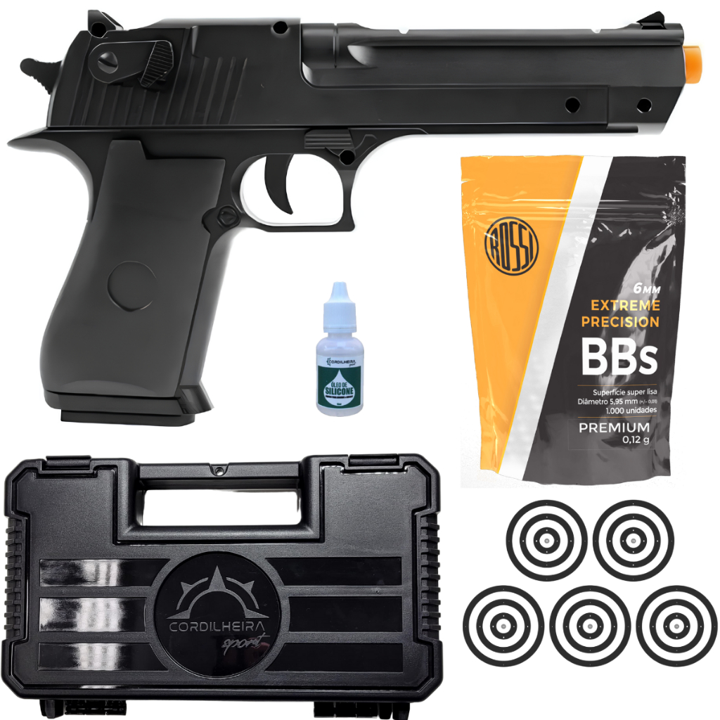 PISTOLA DE AIRSOFT VG DESERT EAGLE V30 MOLA 6MM ROSSI em Oferta na Shopee