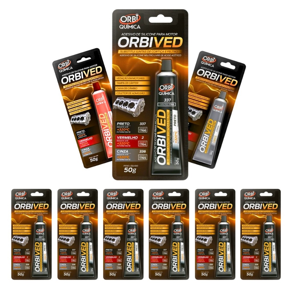 Cola Silicone Alta Temperatura Junta Motor Carter Câmbio Selante Orbived 50g Variações CORES