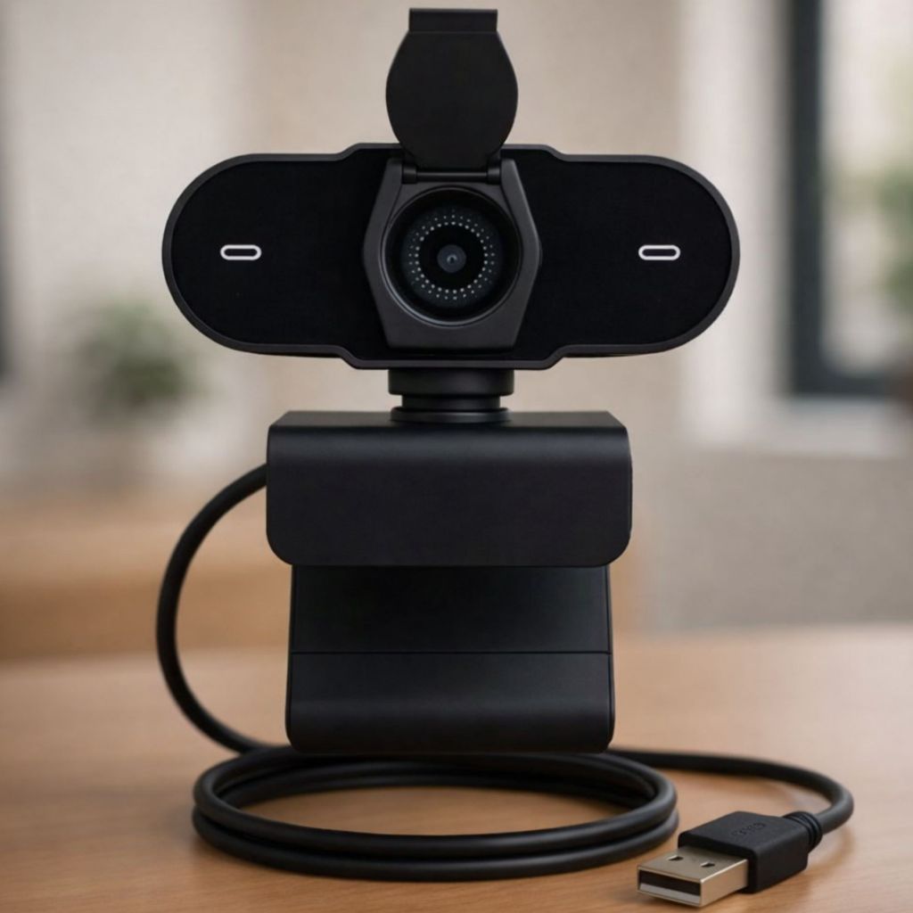 Webcam Preta Full HD 1080p USB Gira 360º Com Microfone Top Visão Integrado PC Note em Oferta na Shopee