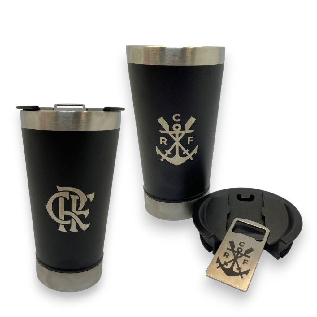 COPO TÉRMICO PRETO FLAMENGO COM ABRIDOR em Oferta na Shopee