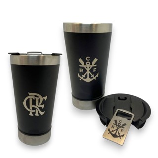 COPO TÉRMICO PRETO FLAMENGO COM ABRIDOR em Oferta na Shopee