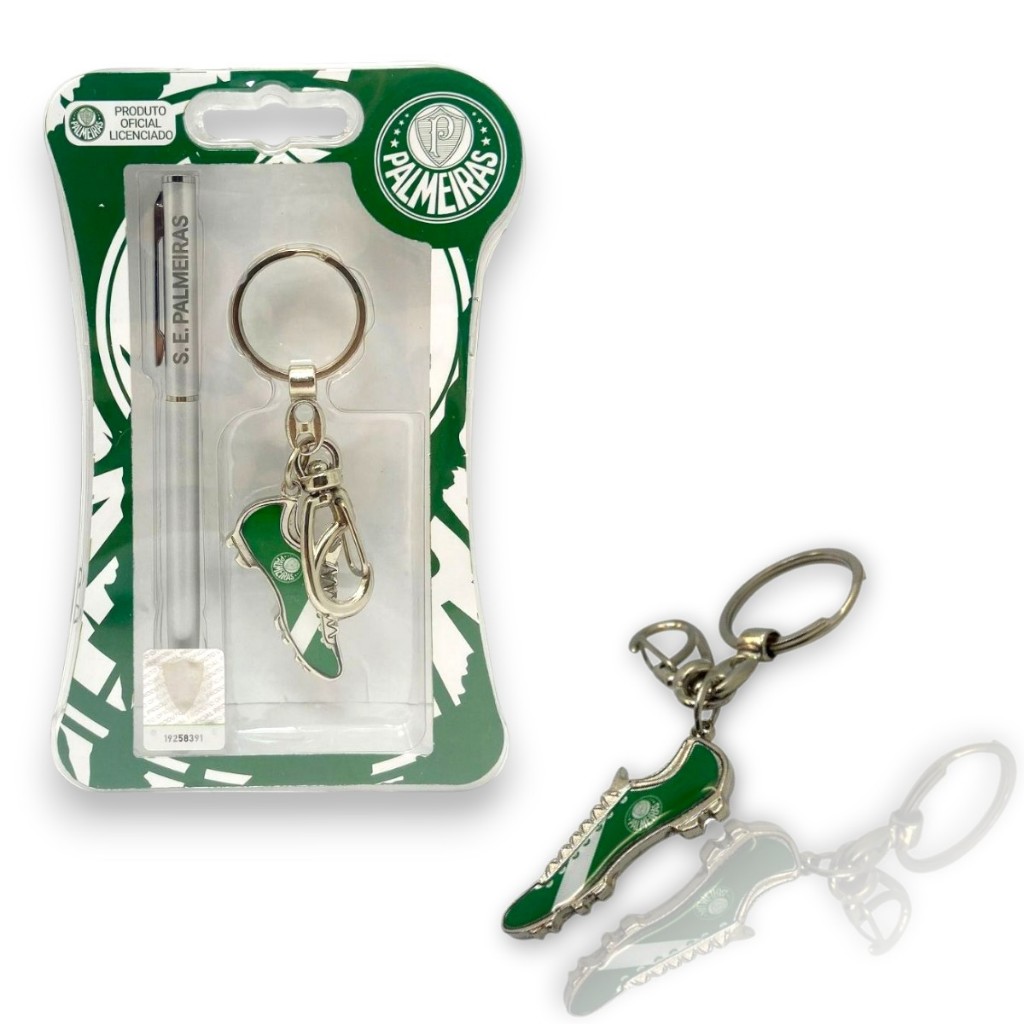 KIT CANETA E CHAVEIRO CHUTEIRA OFICIAL DO PALMEIRAS em Oferta na Shopee