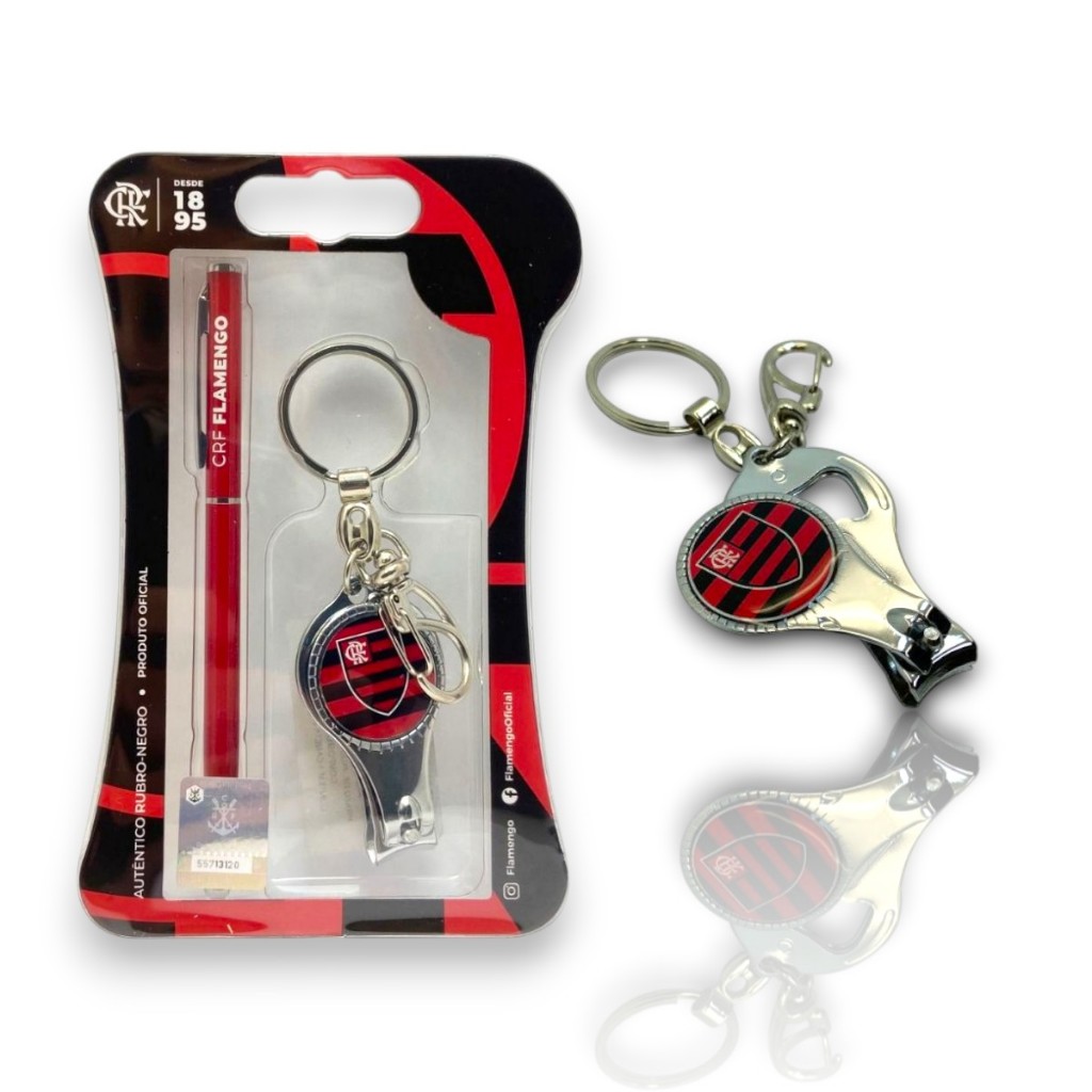 KIT CANETA E CHAVEIRO CORTADOR OFICIAL - FLAMENGO em Oferta na Shopee