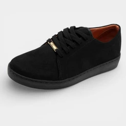 Tênis Vizzano Camurça Casual Cadarço - Preto