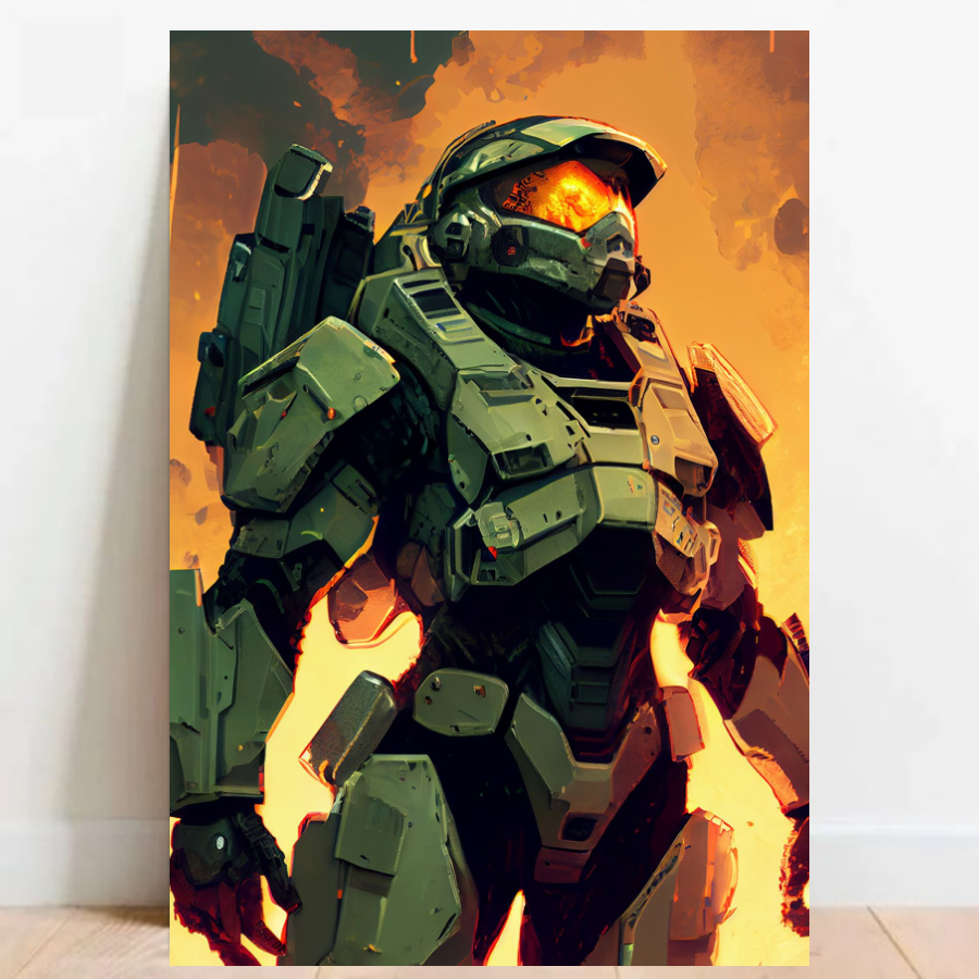 Quadro Placa Decorativa Poster Geek fps Halo Quarto Gamer video games decoração 08