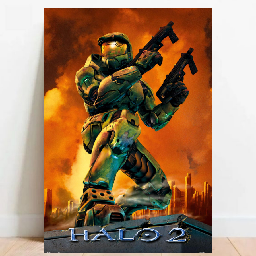 Quadro Placa Decorativa Poster Geek fps Halo Quarto Gamer video games decoração 06