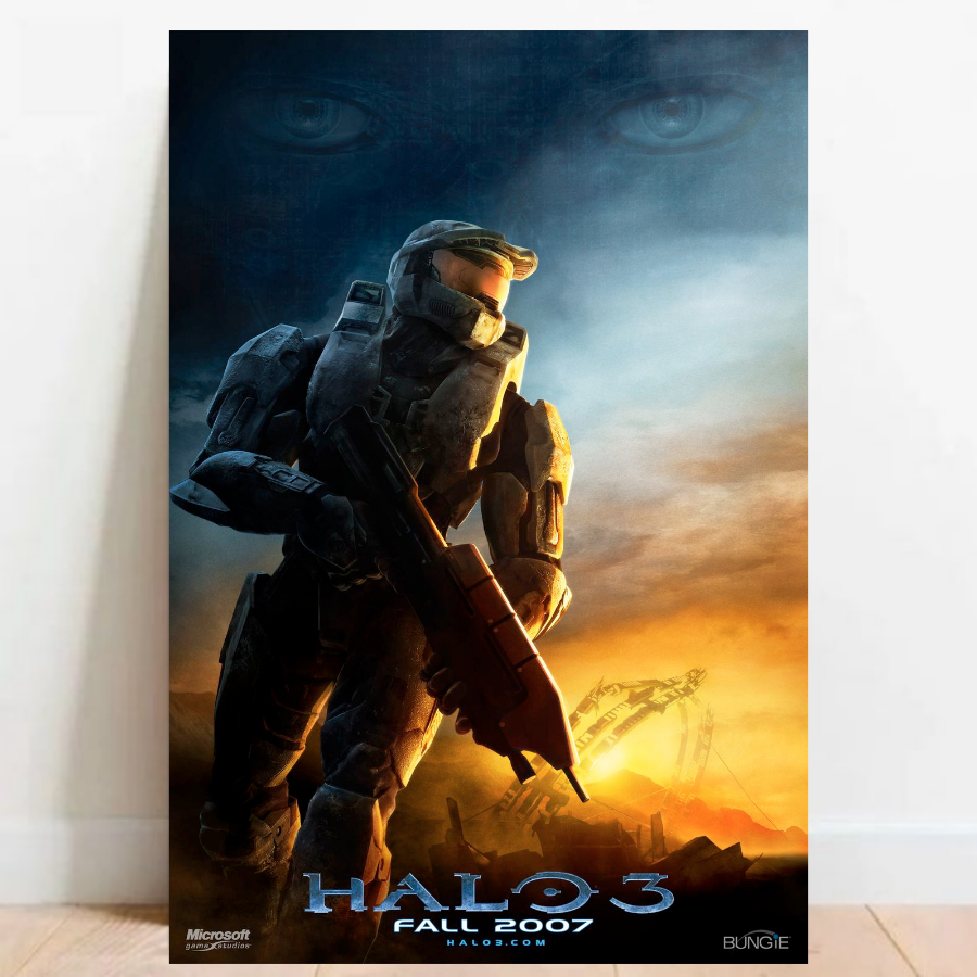 Quadro Placa Decorativa Poster Geek fps Halo Quarto Gamer video games decoração 013