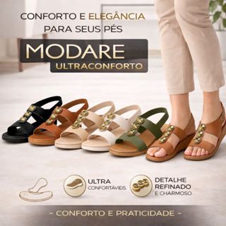 Sandália Rasteira Feminina Modare Confortável Macia Elegante Moderna Pedraria Original em Oferta na Shopee