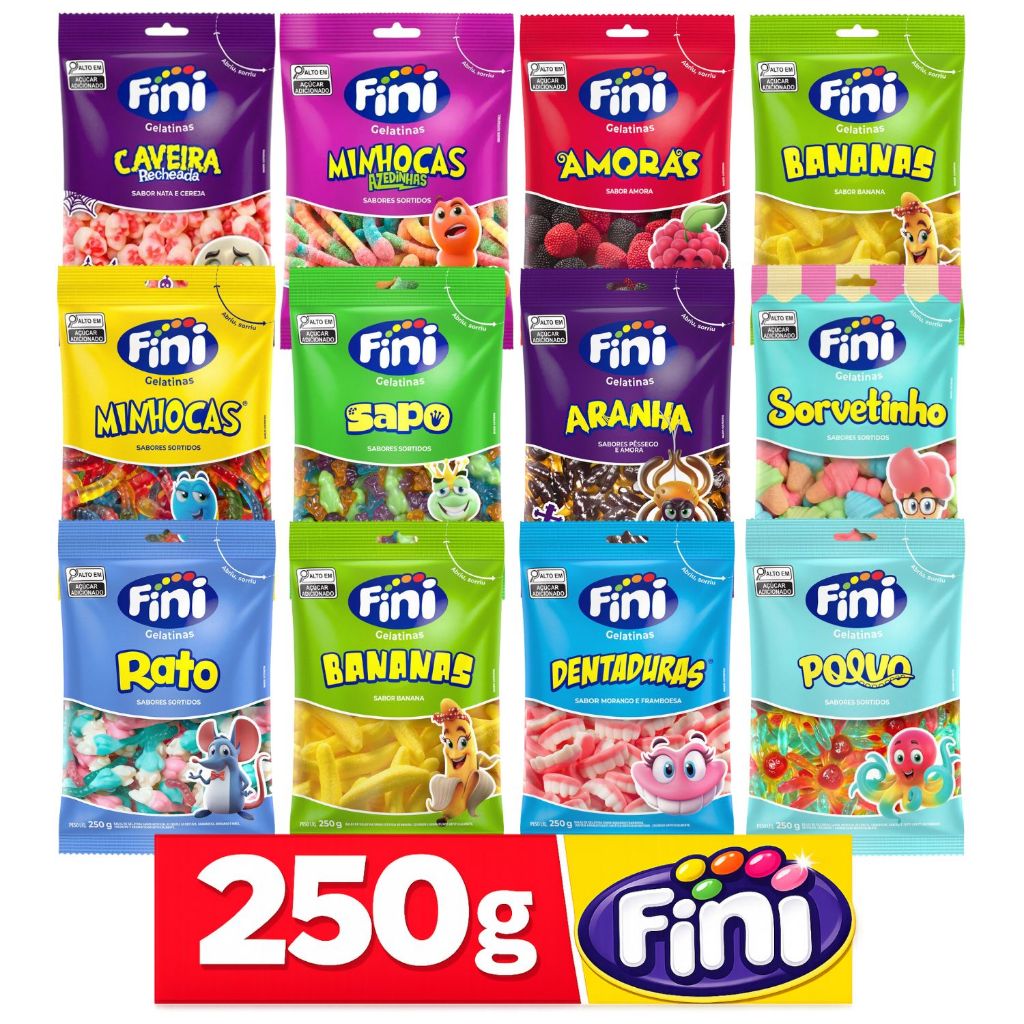 Balas De Gelatinas 250g  Fini | Escolha o sabor