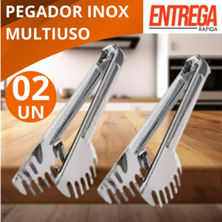 Pegador Aço Inox Premium 20 cm Para Salada Salgados Macarrão Churrasco Utensílio Cozinha Restaurante Buffet Profissional em Oferta na Shopee