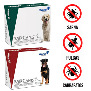 Ivercanis Antiparasitário para Cães - Combate Vermes, Pulgas, Carrapatos e Sarna com Ivermectina em Oferta na Shopee