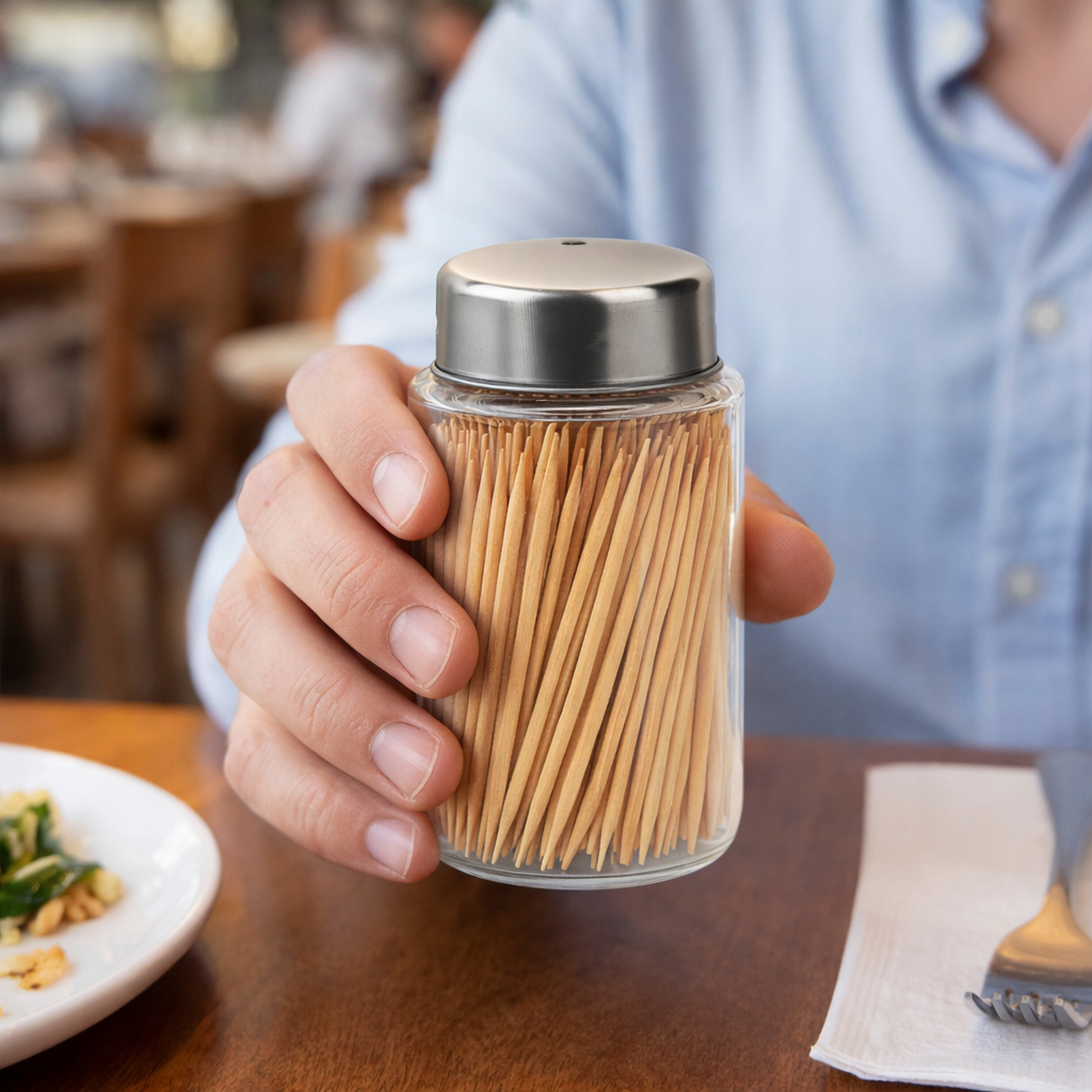 Porta Palito Dente De Vidro Com Tampa Inox Paliteiro VDR1204-6 Euro Home em Oferta na Shopee