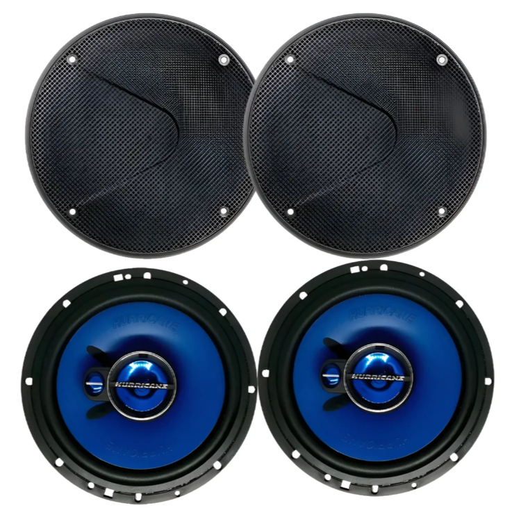 Par Alto Falante Porta Hurricane 6 Polegadas 100 Rms+ Tela Azul
