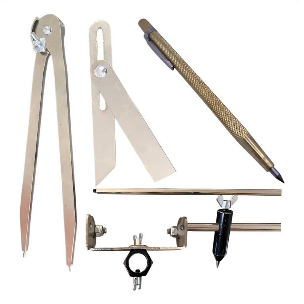 Kit Caldeiraria Cintel C-carretilha, Suta, Compasso,riscador