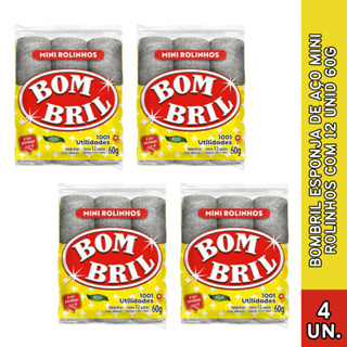 Bombril Mini Esponja Aço Rolinhos Eco 60g 12 Unidades em Oferta na Shopee