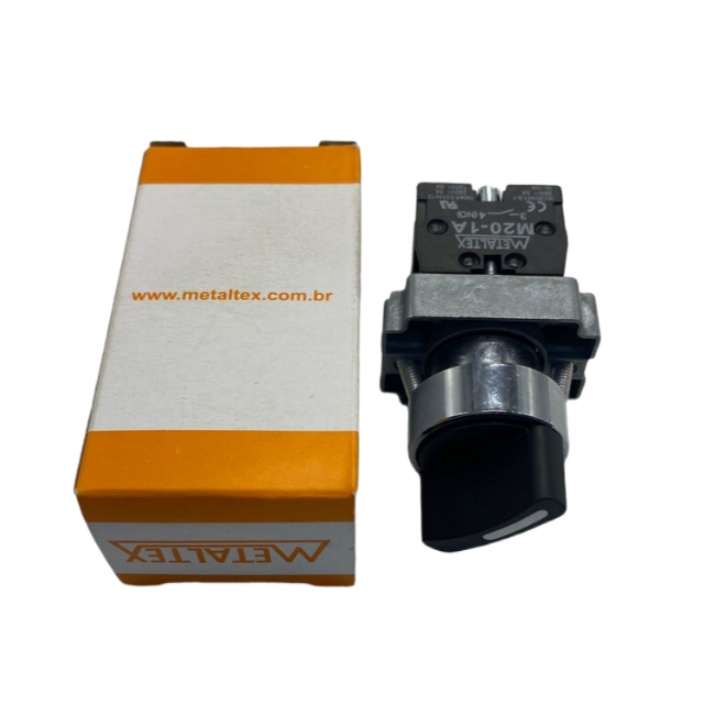 Chave Comutadora Curta Metálico 3 Posições 45º Metaltex