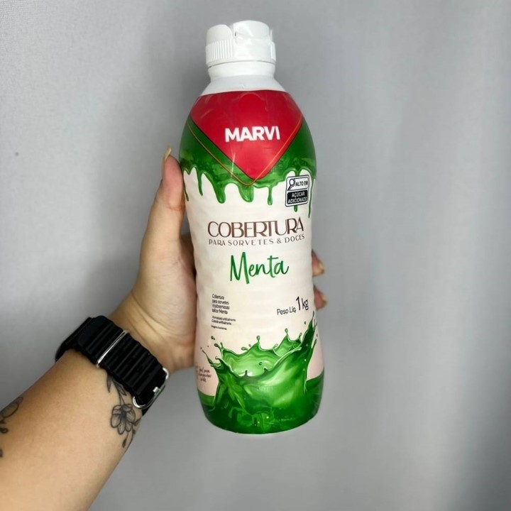 Cobertura Para Sorvetes e Sobremesas Marvi Sabor Menta 1kg