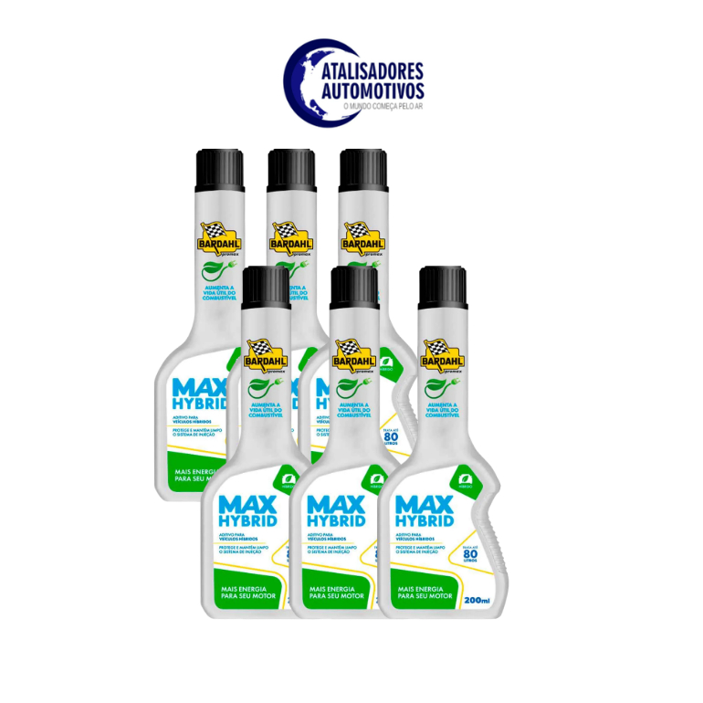 KIT 6 UNIDADES Aditivo de Combustível MAX HYBRID para veículos híbridos, alcool e gasolina 200ml-Bardahl