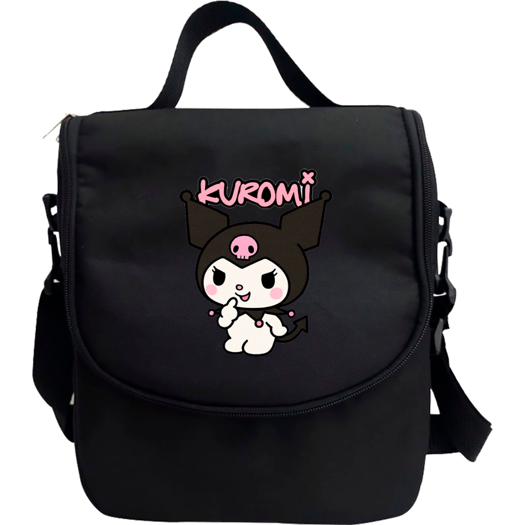 Lancheira Térmica Transversal Estampa Tema Desenho Kuromi Fofa em Oferta na Shopee
