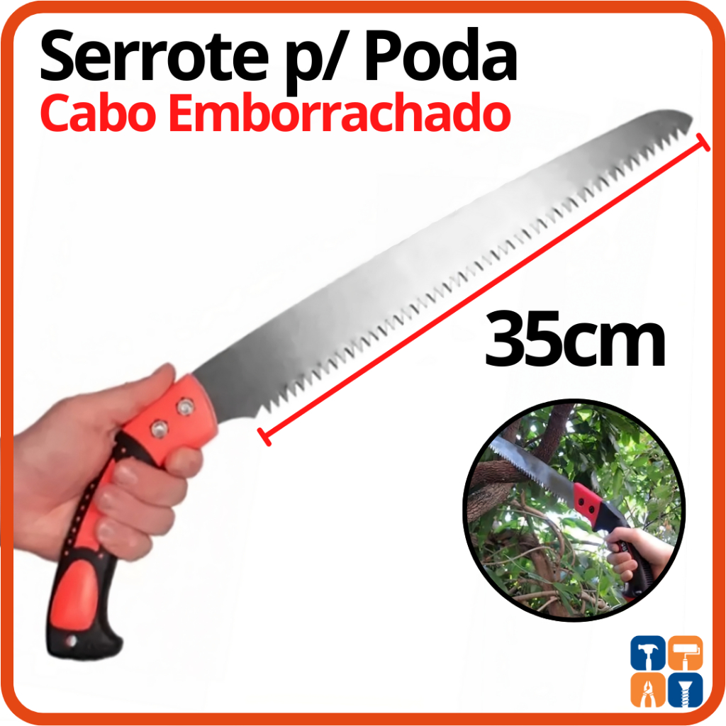 Serrote de Galho Jardineiro Arvore Jardim Jardinagem Cabo Emborrachado Profissional