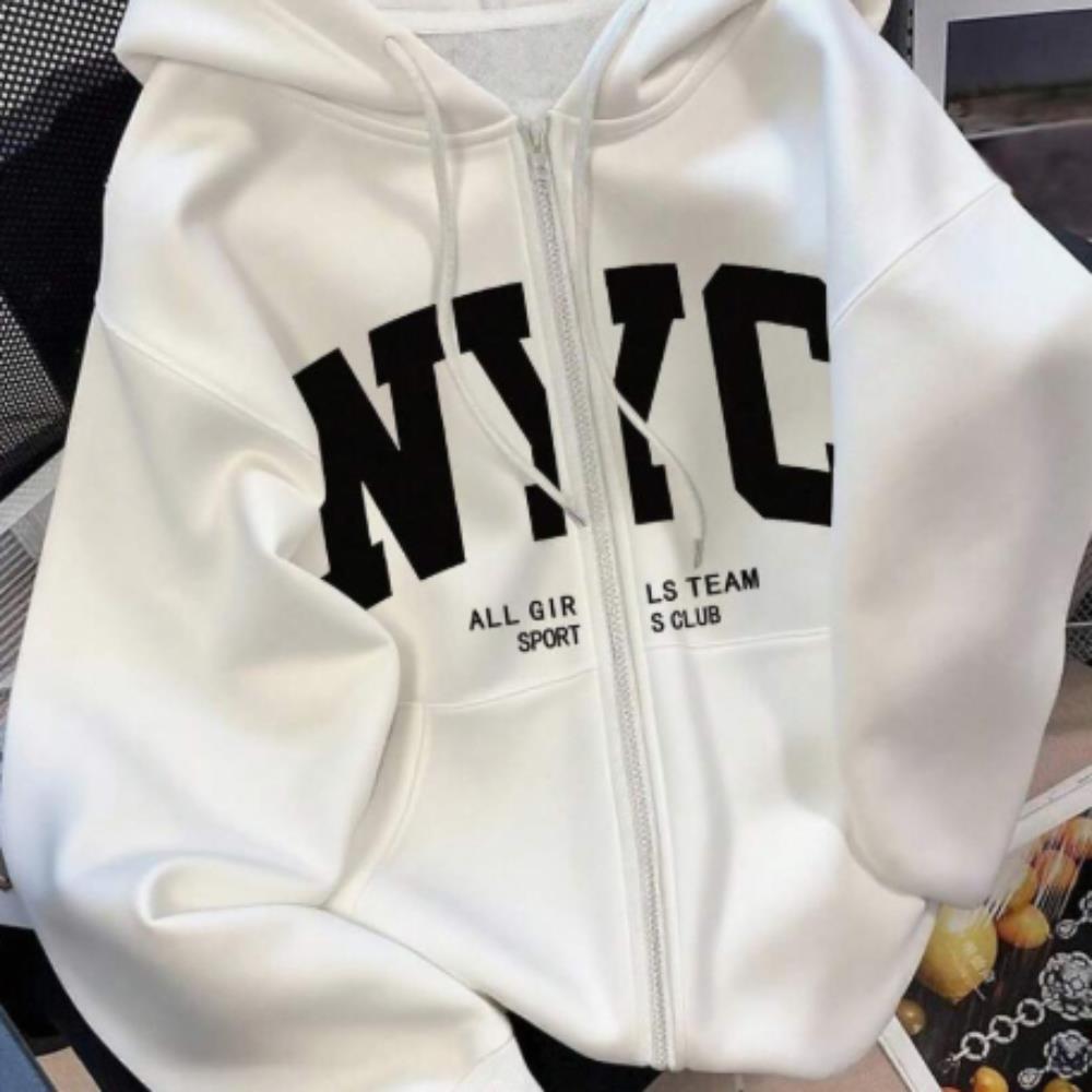 Casaco Moletom Ajustável Com Zíper E Bolsos Moda Gringa Colegial  Vintage Unissex em Oferta na Shopee