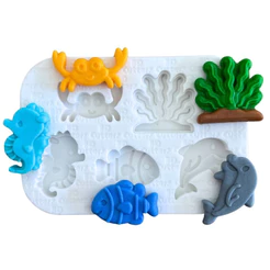 Molde de Silicone para apliques de Artesanato - Fundo do Mar 1