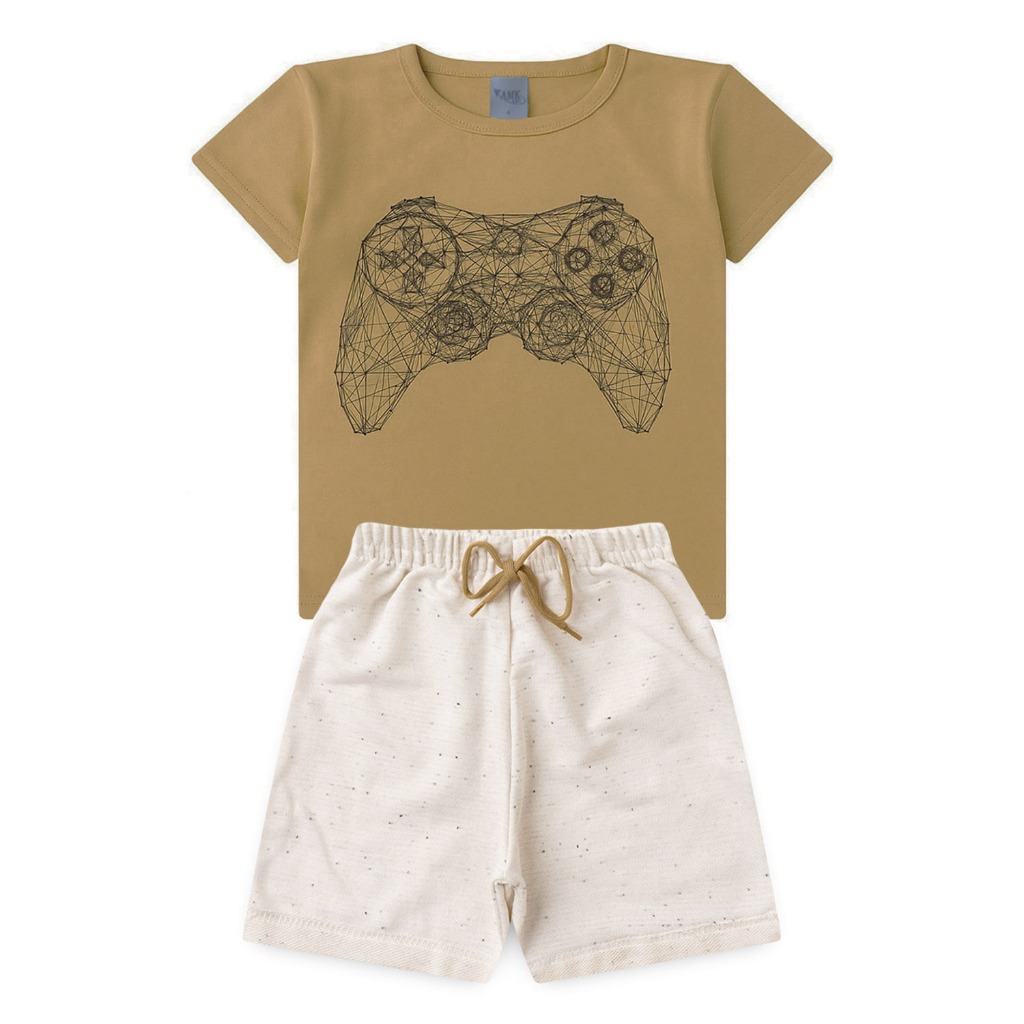 Conjunto Infantil Menino Roupa de Criança masculino Bermuda e Camiseta Atacado Verão L14