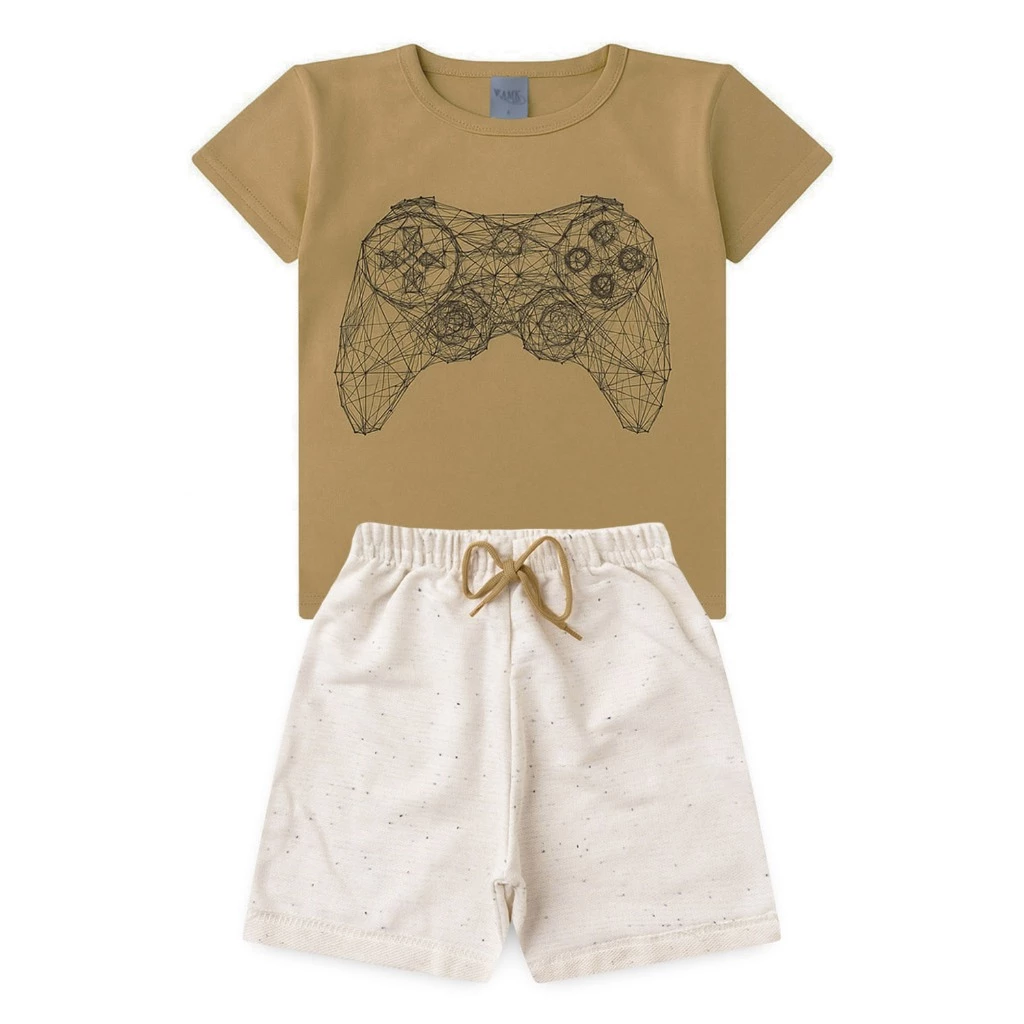 Conjunto Infantil Menino Roupa de Criança masculino Bermuda e Camiseta Atacado Verão L14