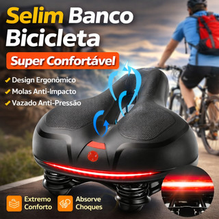 Selim Banco Bicicleta Super Confortável Vazado Com Refletor E Molas Anti-Impacto
