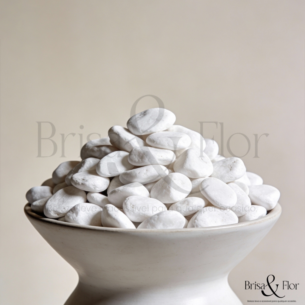 Pedra Branca Seixo Branco Dolomita 2kg Decorativa para Vasos Jardim Paisagismo Terrário Jardinagem