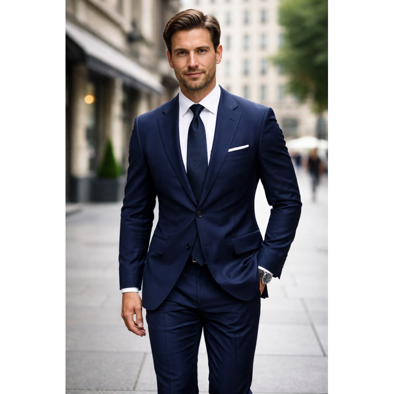 Terno Completo Azul Marinho Qualidade Premium Corte Italiano