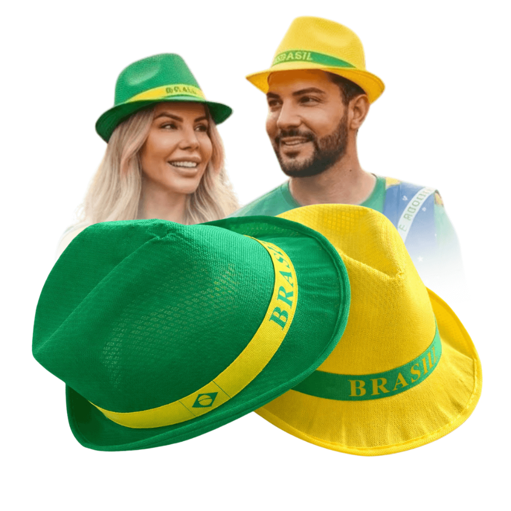 Chapéu Brasil Torcida Simples Kit Chapéu do Brasil Poliéster Chapeu patriota Brasil em Oferta na Shopee