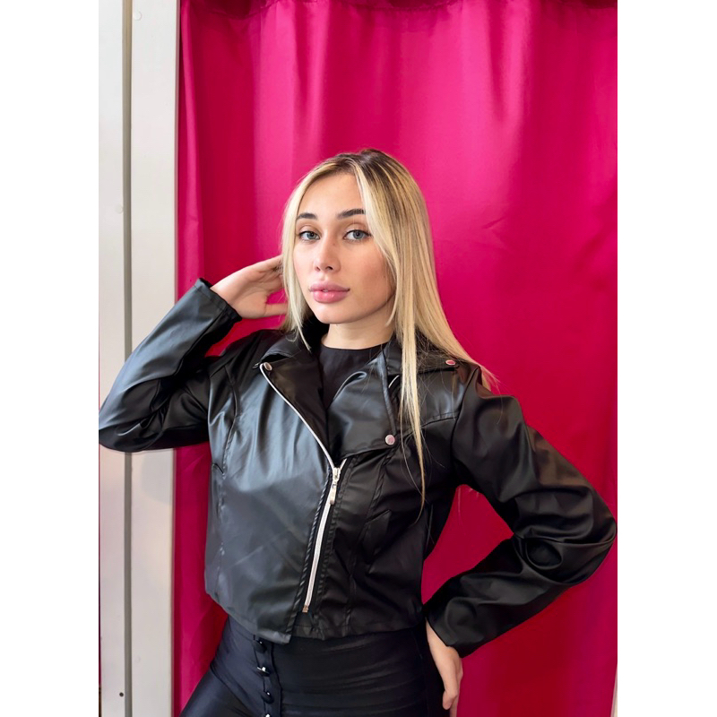 Jaqueta De Couro Feminina Com Ziper Inverno Elegante em Oferta na Shopee