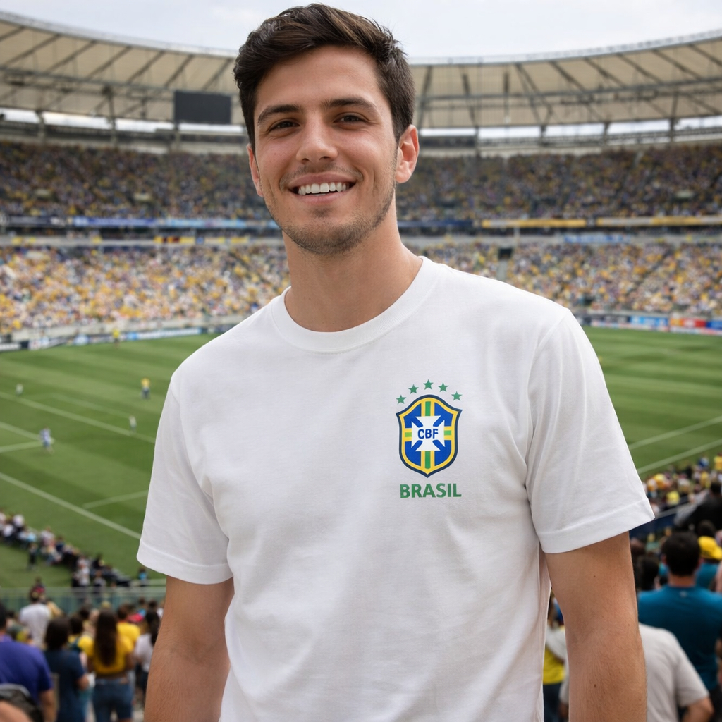 Camiseta Estampada Brasil HEXA Masculina Feminina 100% algodão Seleção Brasileira Copa Mundo