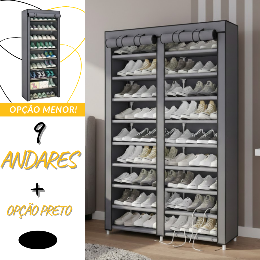 Sapateira Para Calçados 9 Camadas Para até 54 Pares De Sapatos Organizador Modular