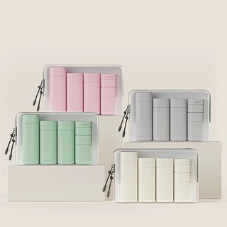 Kit 5 Frascos Para Viagem Para Creme Shampoo Loção Cosméticos Pote Higiene Pessoal