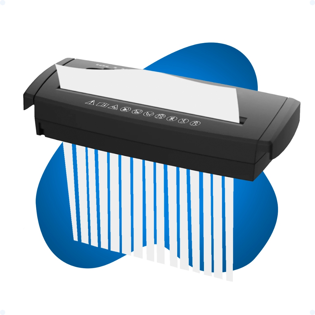 Triturador Fragmentador De Papel Elétrico Em Tiras Até 6 Folhas 110V Picota Automático Para Cestos