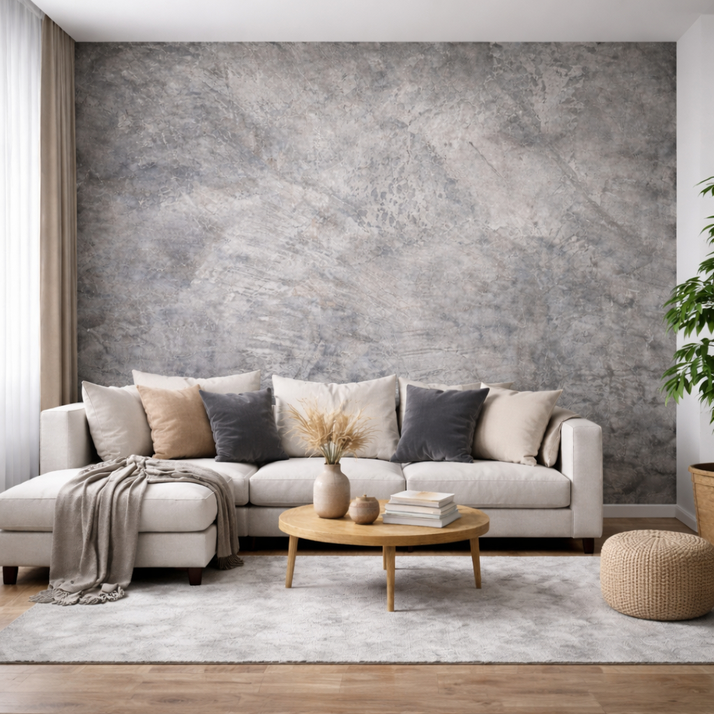 Papel de Parede Cimento Queimado Industrial Autocolante 3D