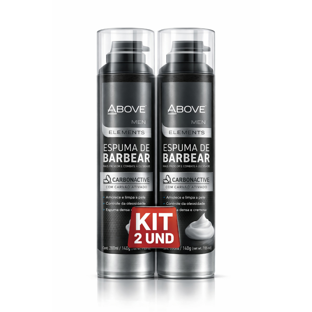 Kit com 2 Espuma de Barbear Above Carvão Ativado 150ML