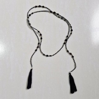 Colar preto artesanal com tassel Colar gravatinha – Colar Boho