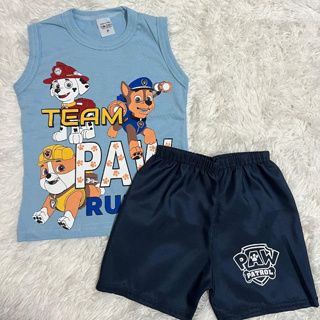 Conjunto Infantil Patrulha Canina Fantasia Menino Regata + Bermuda verão em Oferta na Shopee