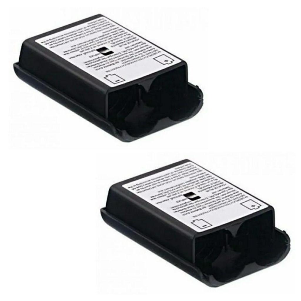 Kit de 2 Suporte Tampa traseira de pilhas compatível com controle joystick de Xbox 360 Cor Preto