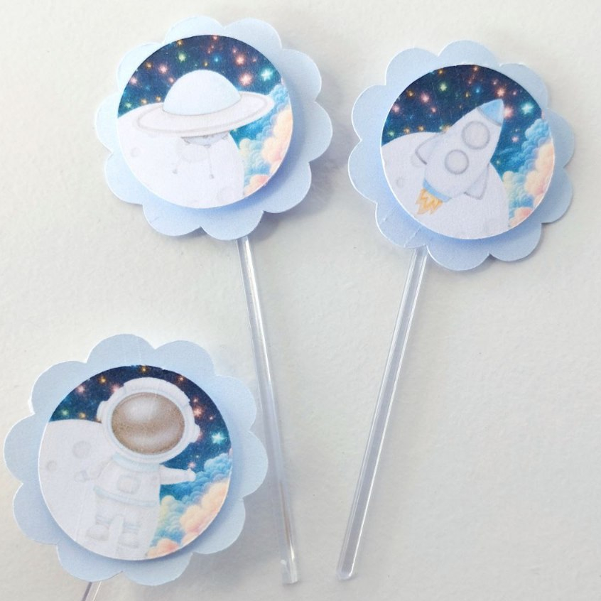 Topper de Doces ASTRONAUTA MENINO Personalizados /Lembrancinha de Festa /Aniversário