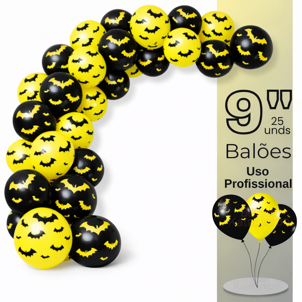 Balão Bexiga Batman 9 Polegadas Pacote De 25 Unds, Balões Látex Estampado, Balão Bexiga Morcego 9 Polegadas C/25Unds em Oferta na Shopee