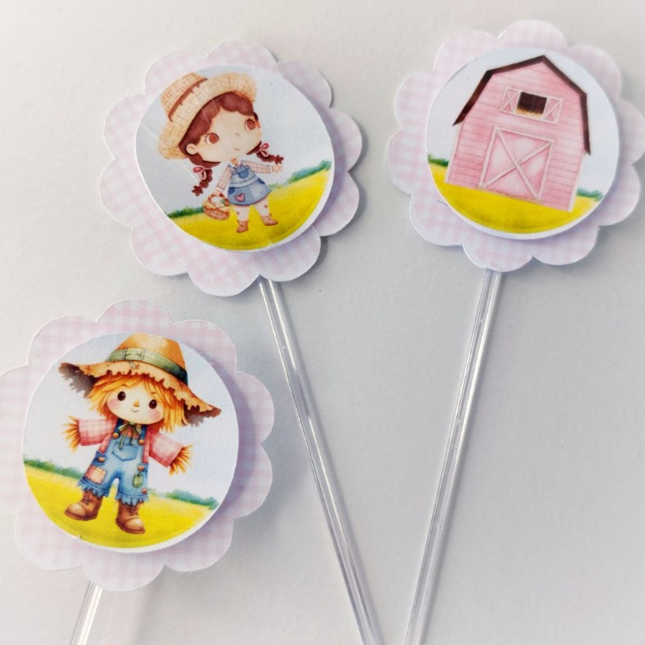 Topper de Doces FAZENDINHA MENINA Personalizados /Lembrancinha de Festa /Aniversário
