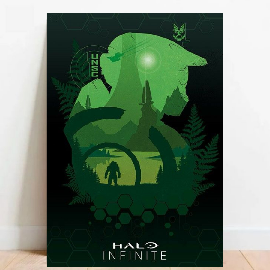 Quadro Placa Decorativa Poster Geek fps Halo Quarto Gamer video games decoração 026