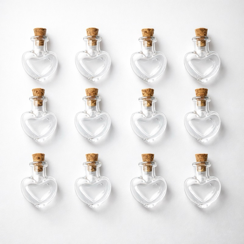 10 Mini Garrafas De Vidro Vazia , Deriva Transparente , Com Rolha De Cortiça , Frasco De Perfume Pingente De , Para ,
