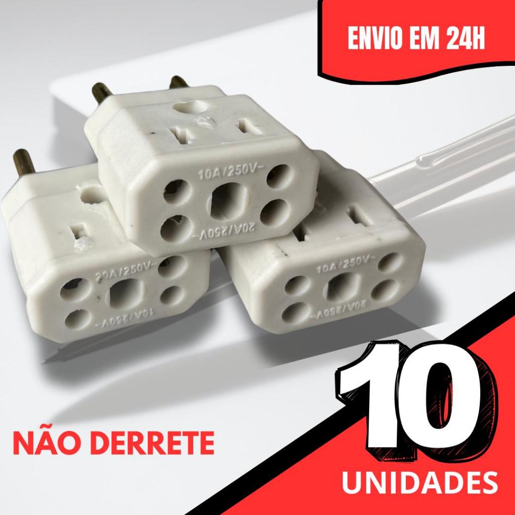 Tomada Adaptadora BOB Porcelana Reforçada – (Não Derrete) ideal para instalações elétricas com alta temperatura em Oferta na Shopee